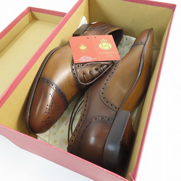 実際に弊社で買取させて頂いたBARRATS/バラッツ メダリオン レザー シューズ /7.5の画像 8枚目