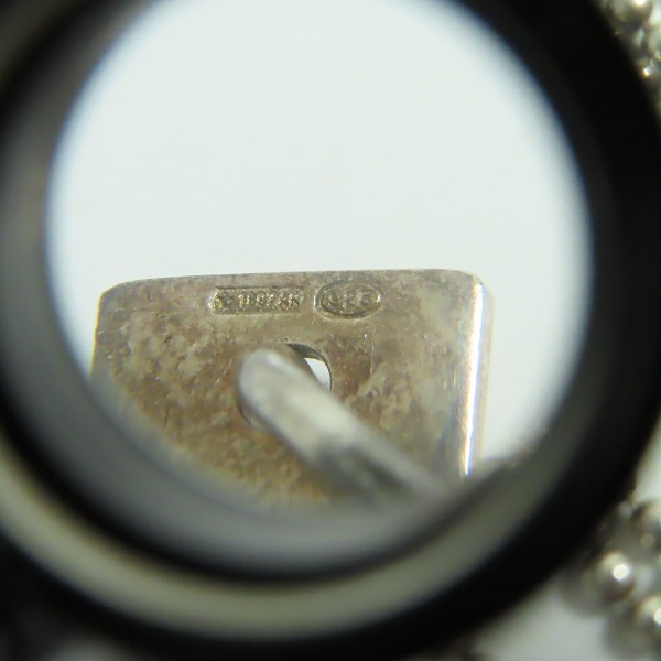 実際に弊社で買取させて頂いたGUCCI/グッチ Wチェーンペンダントネックレス 刻印ロゴバープレート/ダブルボールチェーン 09840 925SV 0006の画像 6枚目