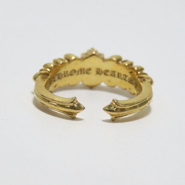 実際に弊社で買取させて頂いた【インボイス原本】CHROME HEARTS/クロムハーツ 22K BABYCLSC ダブルフローラルクロスリング パヴェダイヤ 9.5号の画像 3枚目