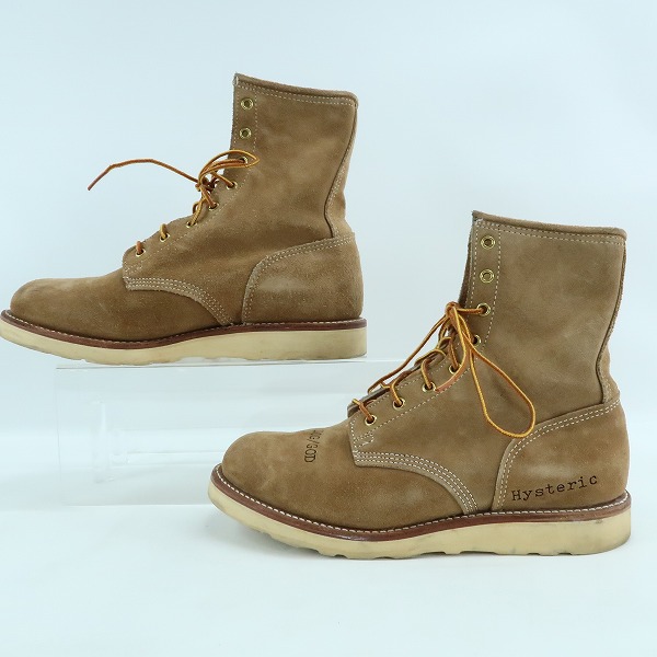 実際に弊社で買取させて頂いたHYSTERIC GLAMOUR/ヒステリックグラマー スエード ワークブーツ ビブラムソール/10Eの画像 3枚目