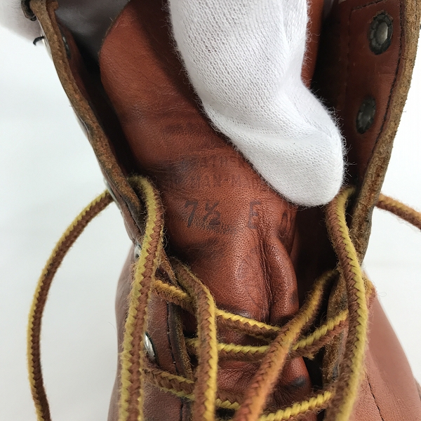 実際に弊社で買取させて頂いた【難あり】RED WING/レッドウィング 875 アイリッシュセッター 白四角犬タグUSA ヴィンテージ 7.5Eの画像 5枚目