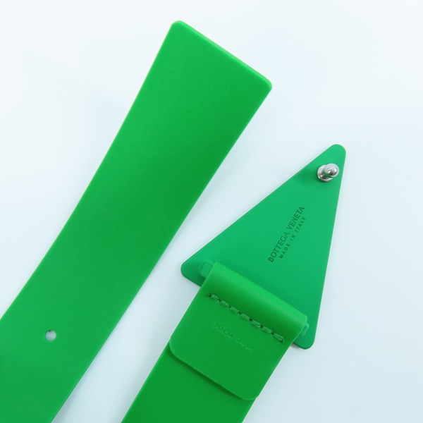 実際に弊社で買取させて頂いたBOTTEGA VENETA/ボッテガヴェネタ トライアングルラバーベルト グリーン系 702028の画像 2枚目