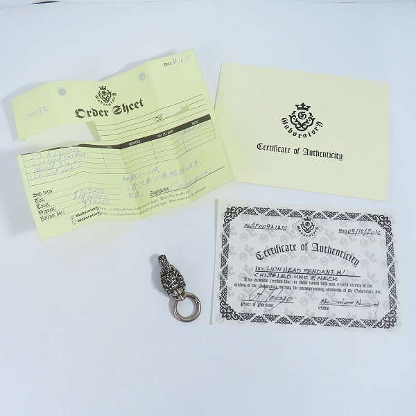 実際に弊社で買取させて頂いた【ギャラ付/カスタム】GABOR/ガボール LION HEAD Pendant ライオンヘッド ペンダントの画像 7枚目