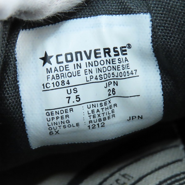 実際に弊社で買取させて頂いたCONVERSE/コンバース CX-250 SU OX 1C1084 BLACK/26の画像 5枚目