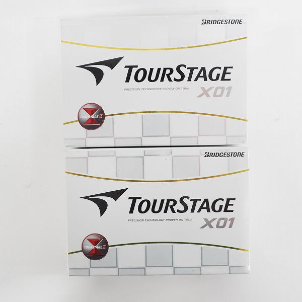 実際に弊社で買取させて頂いた【未使用/オウンネーム】BRIDGESTONE/ブリジストン TOUR STAGE/ツアーステージ X01 ゴルフボール ホワイト 計1ダースの画像 2枚目
