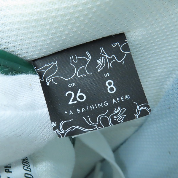実際に弊社で買取させて頂いたA BATHING APE/アベイジングエイプ BAPE STA/ベイプスタ エナメル ローカットスニーカー MX91003/26の画像 5枚目