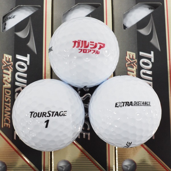 実際に弊社で買取させて頂いた【未使用/オウンネーム】ブリヂストン TOURSTAGE/ツアーステージ EXTRA DISTANCE,X01 B+,V10 ゴルフボール 計18個 の画像 1枚目