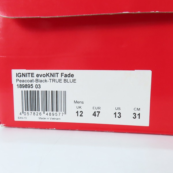 実際に弊社で買取させて頂いたPUMA/プーマ IGNITE EVOKNIT FADE/イグナイト エヴォニット フェード 189895-03/31.0の画像 9枚目