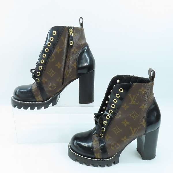 実際に弊社で買取させて頂いたLOUIS VUITTON/ルイヴィトン モノグラム スタートレイルライン ブーツ 38.5の画像 3枚目