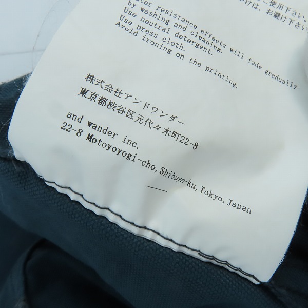 実際に弊社で買取させて頂いたand wander/アンドワンダー ジャケット AW91-FT011/3の画像 5枚目