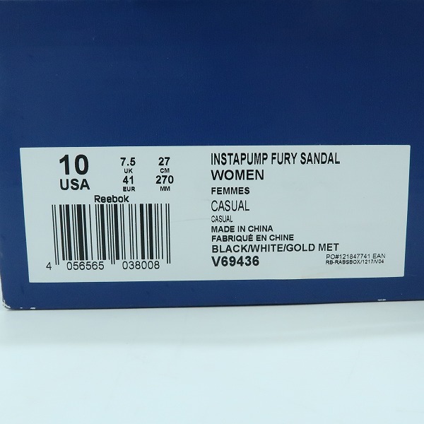 実際に弊社で買取させて頂いたReebok/リーボック INSTAPUMP FURY SANDAL WOMEN インスタポンプフューリーサンダル V69436 27.0の画像 9枚目