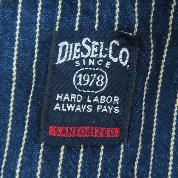 実際に弊社で買取させて頂いた【未使用】DIESEL Industry/ディーゼル ヒッコリー デニム シャツ ジャケット Sの画像 6枚目