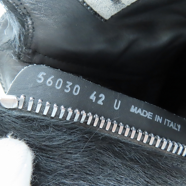 実際に弊社で買取させて頂いたRick Owens/リックオウエンス Strobe High Pony Hair ストロボハイ ポニーヘア サイドジップ ハイカット スニーカー 42の画像 6枚目