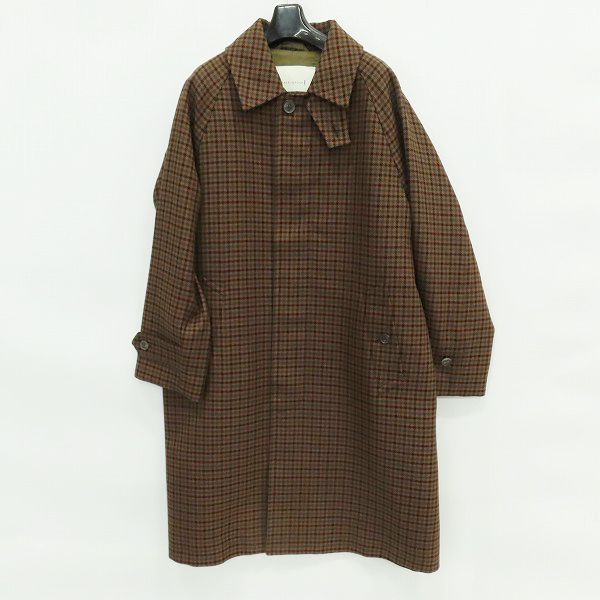 実際に弊社で買取させて頂いたMACKINTOSH/マッキントッシュ チェック柄 ウール オーバーサイズ ステンカラーコート BLACKRIDGE GM-113F/36