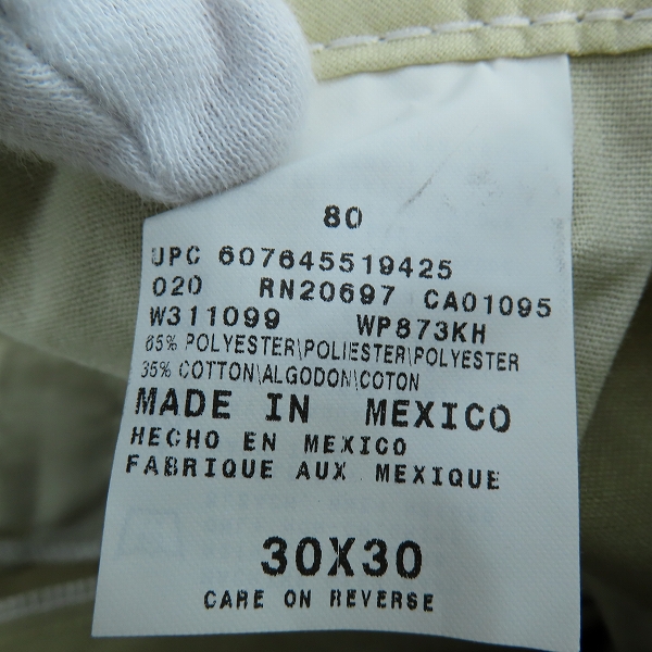 実際に弊社で買取させて頂いた【未使用】Dickies/ディッキーズ SLIM STRAIGHT パンツ カーキ/30×30の画像 4枚目