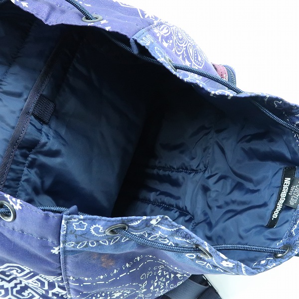 実際に弊社で買取させて頂いたNEIGHBORHOOD×PORTER/ネイバーフッド×ポーター NHPT.BACKPACK E-LUGGAGE BANDANA バンダナ バックパックの画像 3枚目