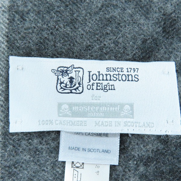 実際に弊社で買取させて頂いたmastermind JAPAN/マスターマインドジャパン Johnstons of Elgin カシミヤ チェック マフラー/ストールの画像 1枚目