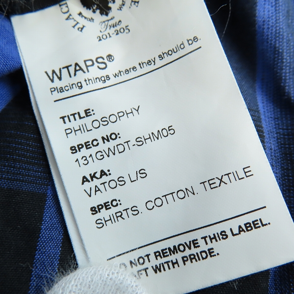 実際に弊社で買取させて頂いたWTAPS/ダブルタップス チェック柄 長袖シャツ 131GWDT-SHM05/Sの画像 3枚目