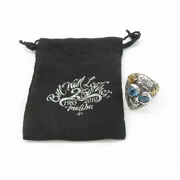 実際に弊社で買取させて頂いたBill Wall Leather/ビルウォールレザー グラフィティマスタースカルリング w/ストーンアイズ w/ゴールドスパイダーウェブ 26号の画像 9枚目