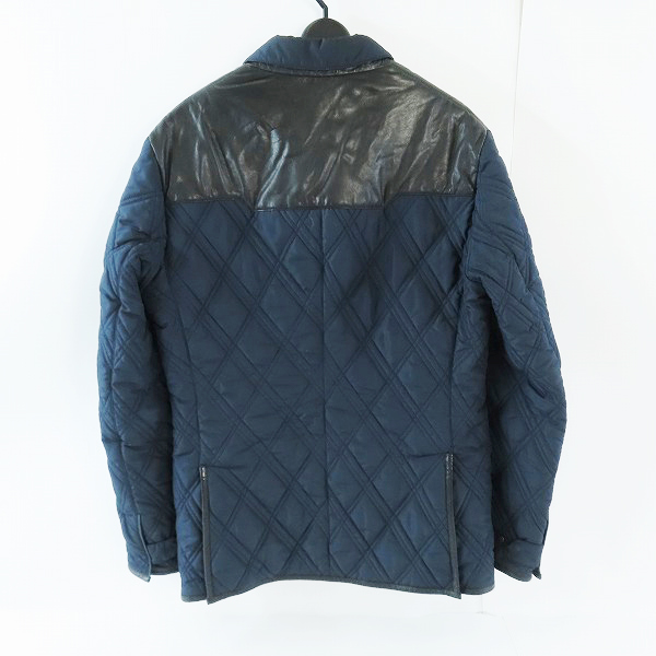 実際に弊社で買取させて頂いたETRO/エトロ ラムレザー切替/襟下ペイズリー柄 中綿キルティングジャケット Sの画像 1枚目