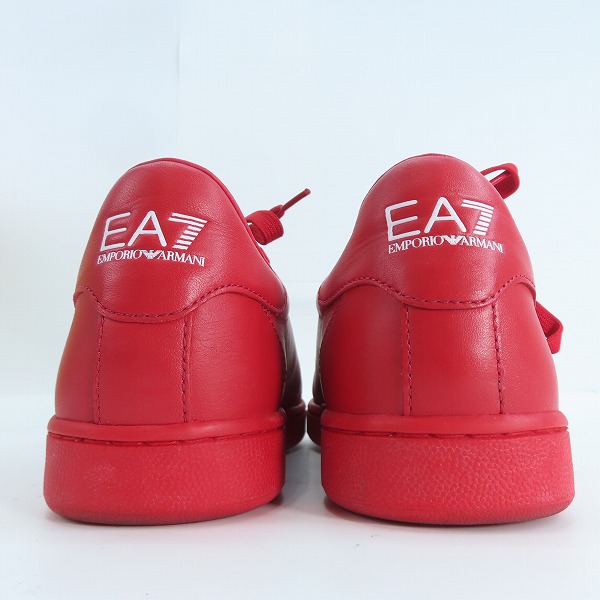 実際に弊社で買取させて頂いたEMPORIO ARMANI/エンポリオ アルマーニ レザー ローカットスニーカー レッド 6.5の画像 1枚目