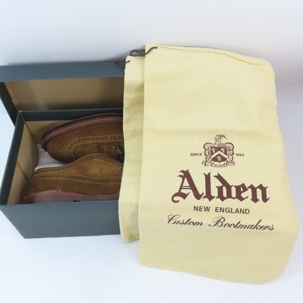 実際に弊社で買取させて頂いたALDEN/オールデン スエード ウイングチップ レザー ドレスシューズ 9794/6.5の画像 8枚目