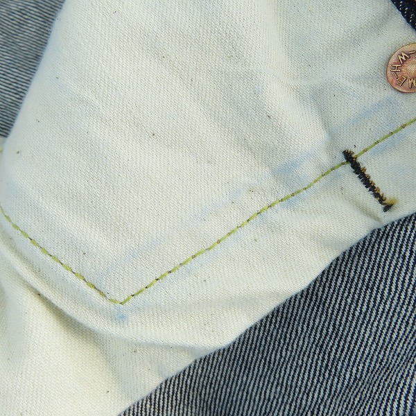 実際に弊社で買取させて頂いた【未使用】DENIME/ドゥニーム Lot.220A OFFSET XX MODEL ワンウォッシュ デニムパンツ W36の画像 9枚目