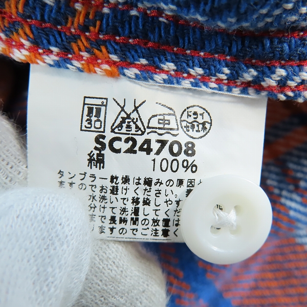 実際に弊社で買取させて頂いたSUGAR CANE/シュガーケーン チェック柄 ワークシャツ SC24708/Sの画像 4枚目