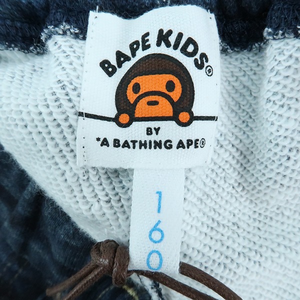 実際に弊社で買取させて頂いた【未使用】A BATHING APE/アベイシングエイプ キッズ SHARK BAPE EMBLEM DENIM PRINT SWEAT PANTS/スウェットパンツ/160の画像 2枚目