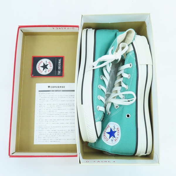 実際に弊社で買取させて頂いたCONVERSE/コンバース 日本製 ALL STAR/オールスター ハイカットスニーカー ミントグリーン/4.5の画像 6枚目
