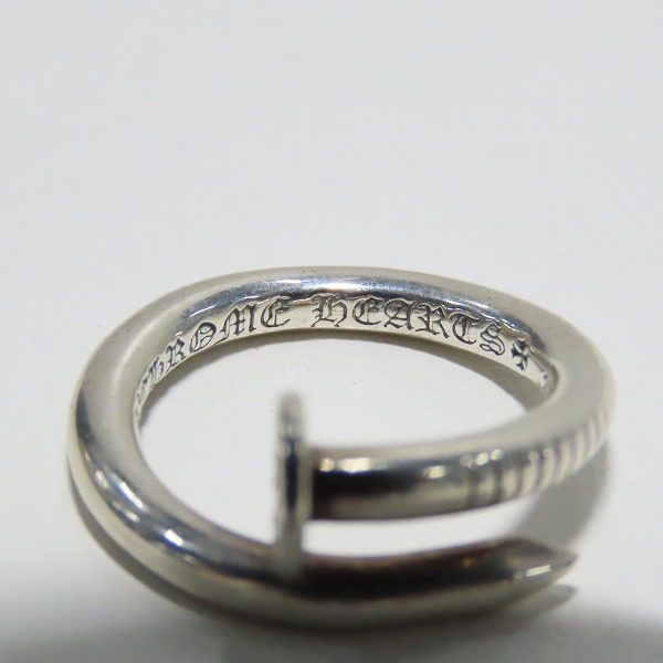 実際に弊社で買取させて頂いたCHROME HEARTS/クロムハーツ ネイルリング フラット CHプラス 13-14号の画像 6枚目