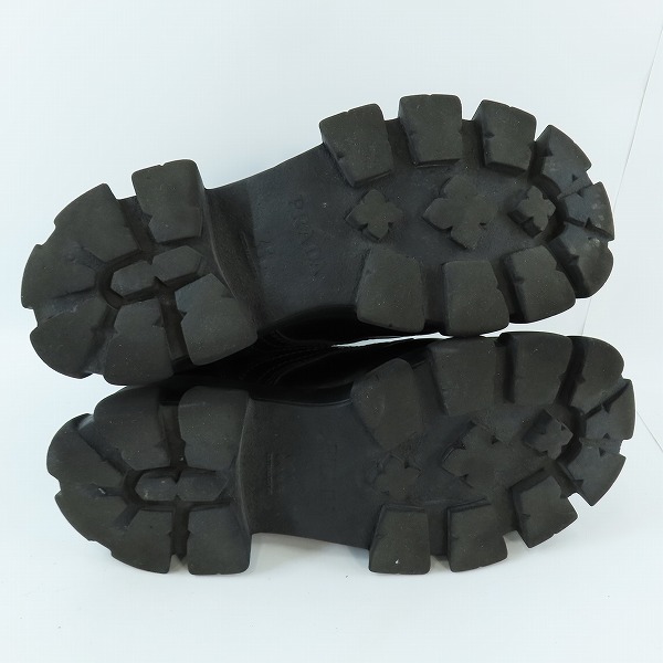 実際に弊社で買取させて頂いたPRADA/プラダ モノリス ポーチ付きレザーコンバットブーツ 2UE007/8.5の画像 2枚目