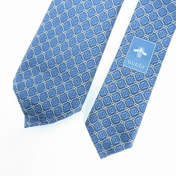 実際に弊社で買取させて頂いた【未使用】GUCCI/グッチ ネクタイ シルク ネクタイ GG柄 571800 4E002 4569の画像 1枚目
