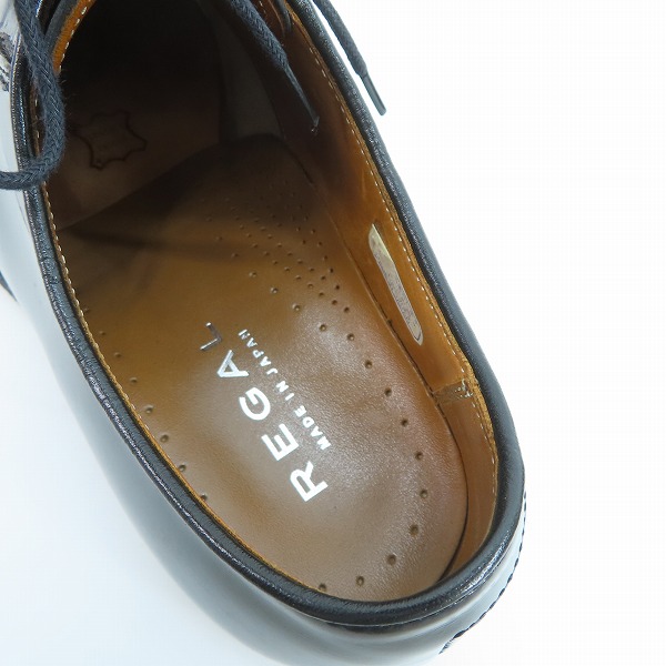 実際に弊社で買取させて頂いたREGAL/リーガル スワールトゥ レザー ビジネスシューズ ブラック 318R/24の画像 4枚目