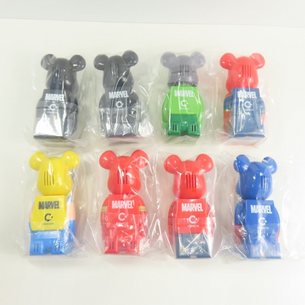 実際に弊社で買取させて頂いた【内袋未開封】BE@RBRICK/ベアブリック マーベルシリーズ クレベリン スティック用カバー 全8種セットの画像 1枚目