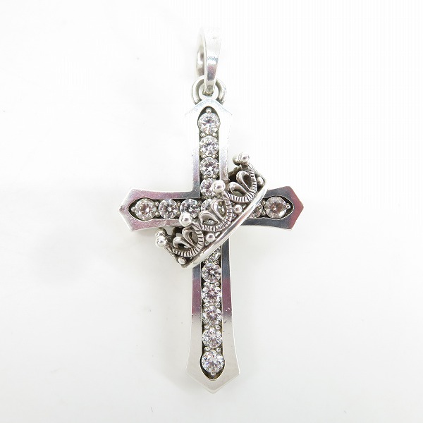 実際に弊社で買取させて頂いた【ギャラ付き】Justin Davis/ジャスティンデイビス Cross With Crown/クロスウィズクラウン ペンダント SPJ122-1の画像 1枚目