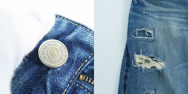 実際に弊社で買取させて頂いたHYSTERIC GLAMOUR/ヒステリックグラマー スタッズ ダメージ加工 デニムパンツ 02201AP15/28の画像 8枚目