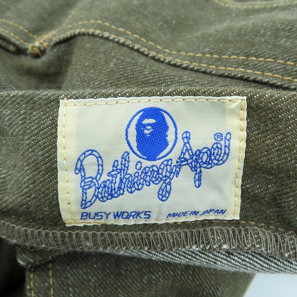 実際に弊社で買取させて頂いたA BATHING APE/アベイシングエイプ 刺繍 デニムパンツ/Lの画像 5枚目