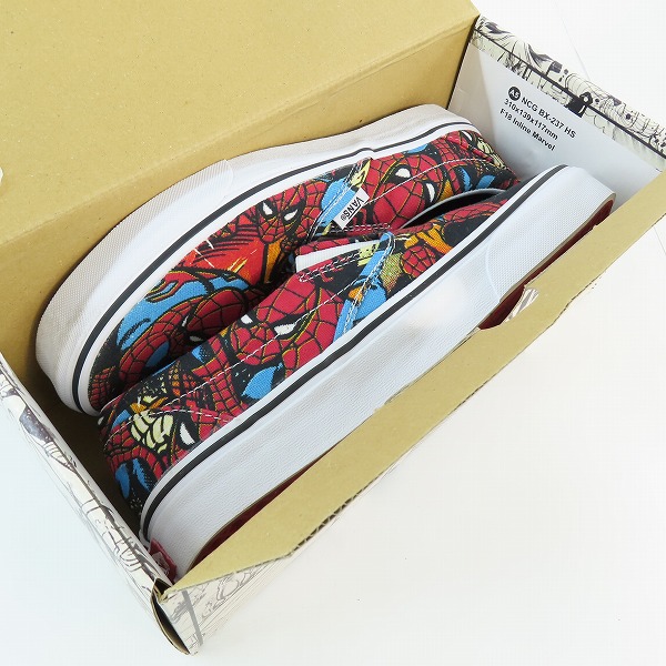 実際に弊社で買取させて頂いたVANS/バンズ MARVEL/マーベル CLASSIC SLIP-ON スパイダーマン総柄スリッポン VN0A38F79H7/26.5の画像 8枚目