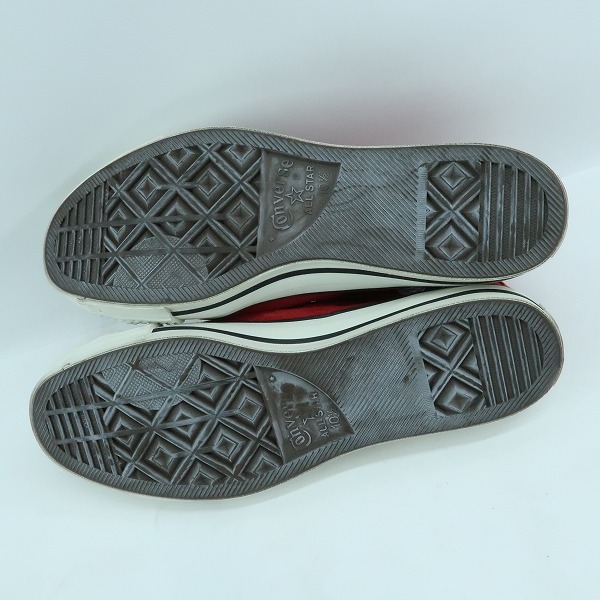 実際に弊社で買取させて頂いたCONVERSE/コンバース 日本製 ALL STAR/オールスター スウェードレザーハイカットスニーカー レッド 4THD/10.5の画像 2枚目