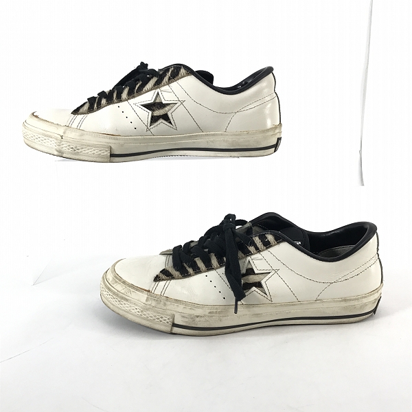 実際に弊社で買取させて頂いたConverse/コンバース 90’s ヴィンテージ One Star J OX/ワンスター ハラコ ゼブラ柄 レザー スニーカー /8.5の画像 3枚目