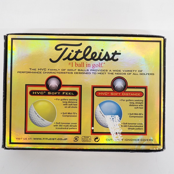 実際に弊社で買取させて頂いた【未使用】Titleist/タイトリスト HVC SOFT FEEL ゴルフボール ホワイト 1ダースの画像 4枚目