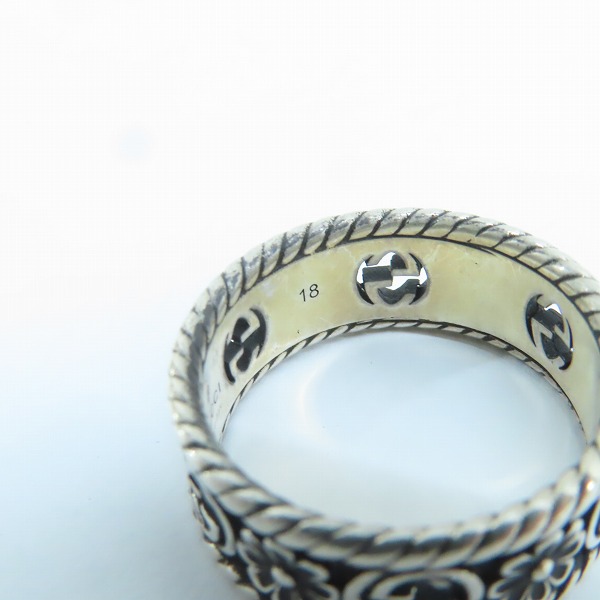 実際に弊社で買取させて頂いたGUCCI/グッチ インターロッキングG シルバーリング 577263 J8400 0811 16.5号の画像 5枚目