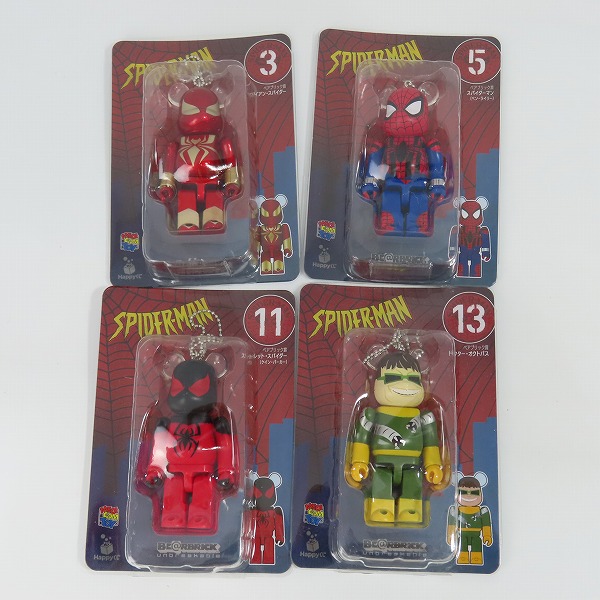 実際に弊社で買取させて頂いた【おまとめ8点/未開封】メディコムトイ BE@RBRICK 100％ Happyくじ ベアブリック賞 スパイダーマンの画像 1枚目