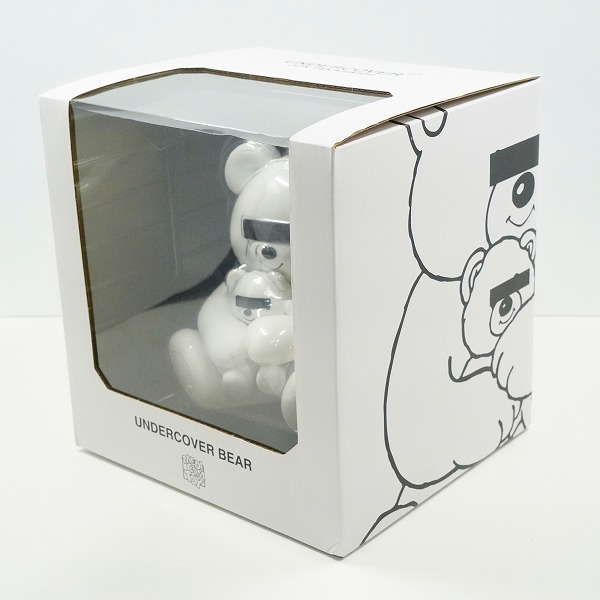 実際に弊社で買取させて頂いた【未開封】UNDERCOVER×MEDICOM TOY/アンダーカバー×メディコムトイ VCD BEAR 目隠しベア ホワイト フィギュアの画像 2枚目