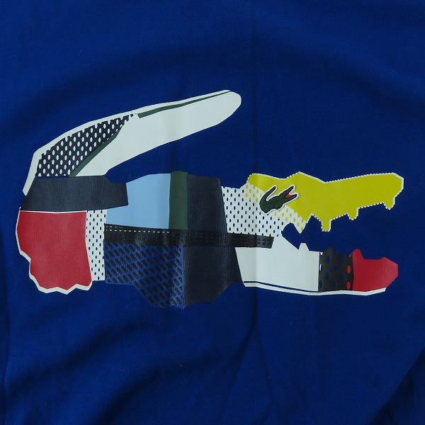 実際に弊社で買取させて頂いたLACOSTE/ラコステ LACOSTE SPORT/ラコステスポーツ パッチワーク風クロックプリント 半袖Tシャツ/Lの画像 3枚目