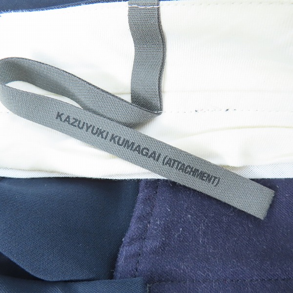実際に弊社で買取させて頂いたKAZUYUKI KUMAGAI ATTACHMENT/カズユキ クマガイ アタッチメント ワイドテーパードパンツ KP92-008/3の画像 2枚目