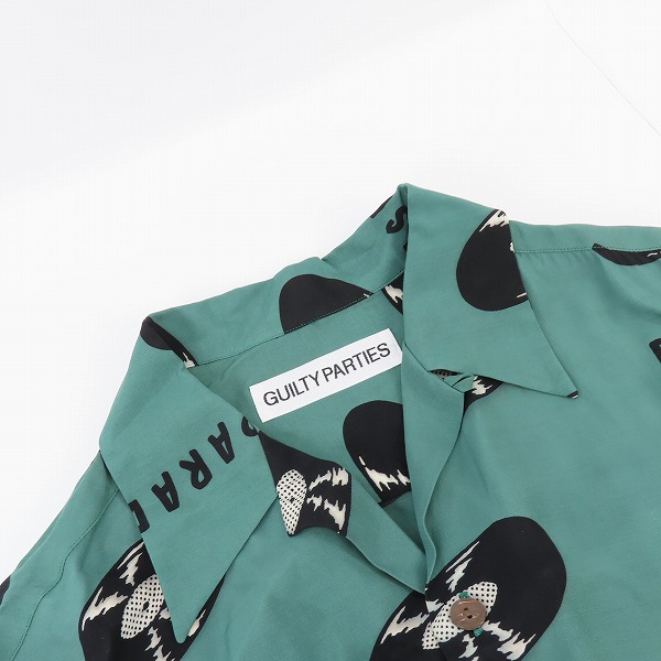 実際に弊社で買取させて頂いたWACKO MARIA/ワコマリア 24SS RECORDS HAWAIIAN SHIRT GREEN/レコードハワイアンシャツ/Lの画像 5枚目