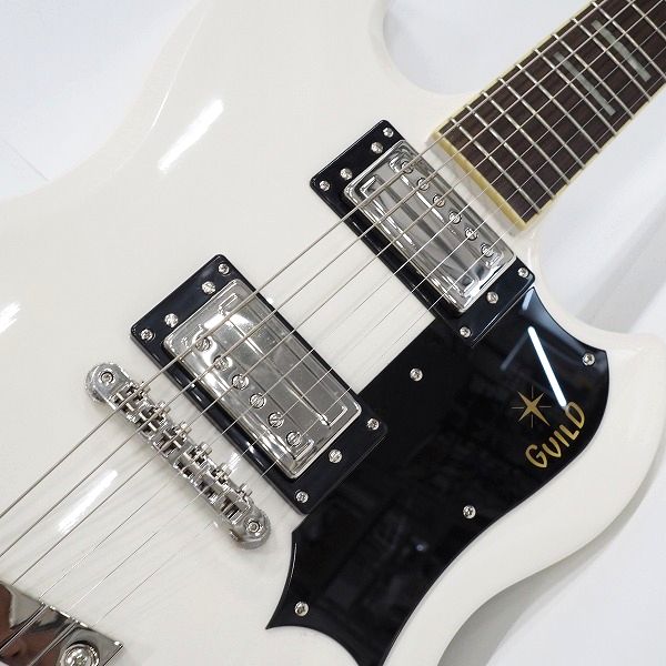 実際に弊社で買取させて頂いた★【美品】Guild/ギルド S-100 Polara White SGタイプ エレキギター ハードケース付の画像 5枚目