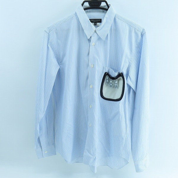 実際に弊社で買取させて頂いたCOMME des GARCONS HOMME PLUS/コムデギャルソンオムプリュス BE@RBRICK/ベアブリック ストライプ長袖シャツ/PE-B019/XS